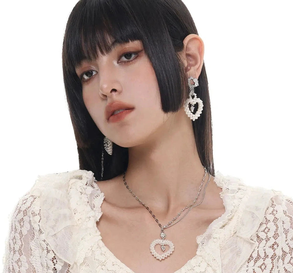Heart Pearl Earrings