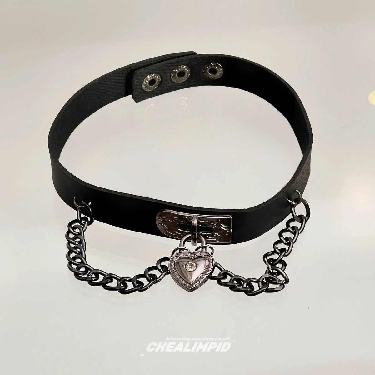 Heart Pendant Chain Choker Necklace