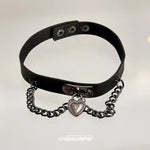 Heart Pendant Chain Choker Necklace