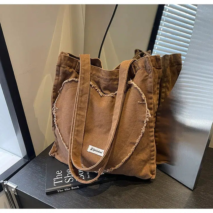 Heart-Shaped Patch Shoulder Bag