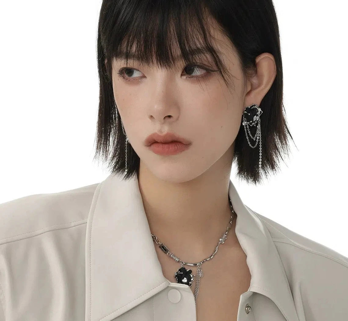 Heart Tassel Earrings