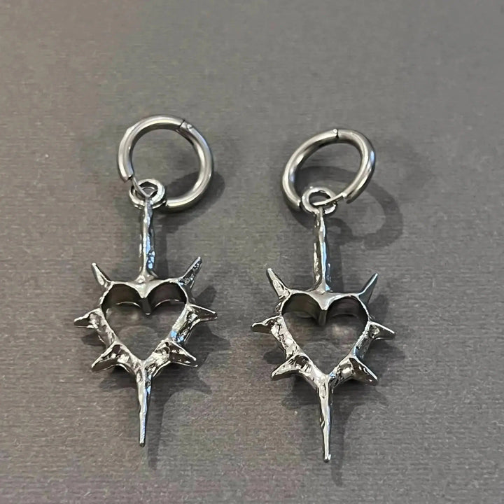 Heart Thorn Hollow Stud Earrings