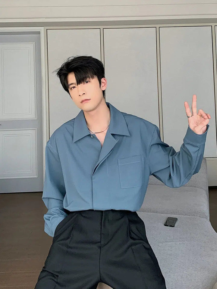 Hidden Button Long Sleeve Shirt