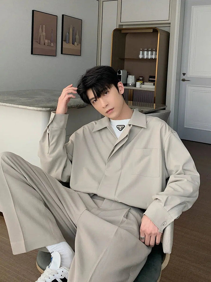 Hidden Button Long Sleeve Shirt