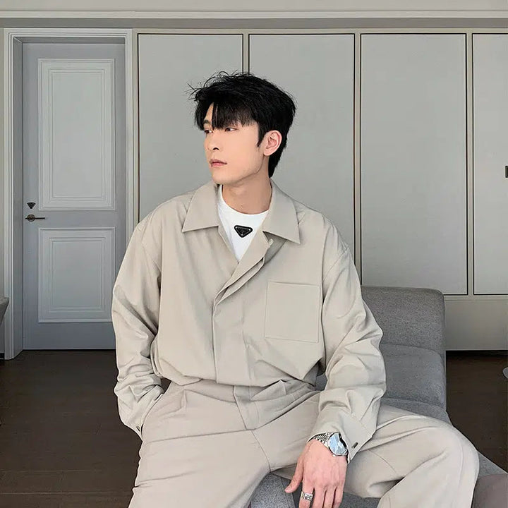 Hidden Button Long Sleeve Shirt