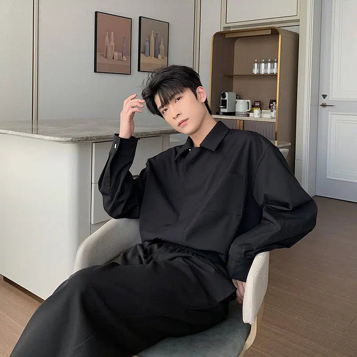 Hidden Button Long Sleeve Shirt