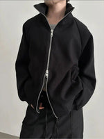 High Collar Zip-Up Jacket