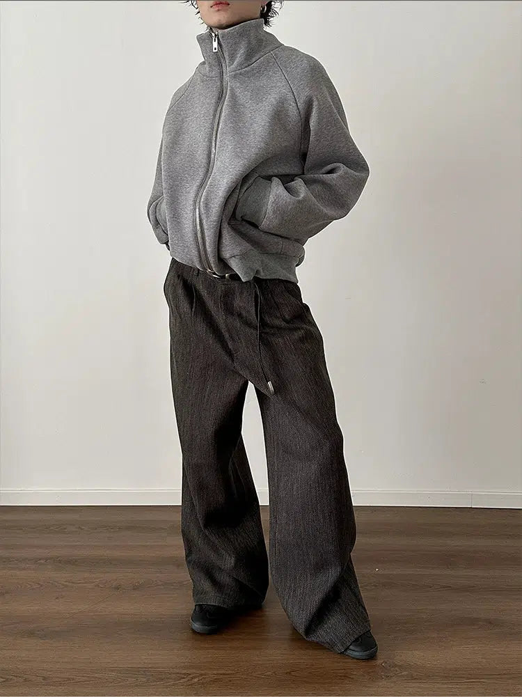 High Collar Zip-Up Jacket