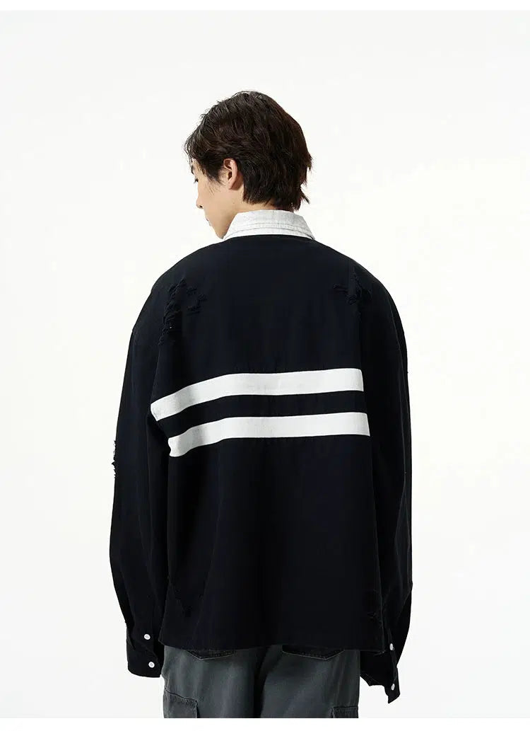 High-End Ripped Polo Sweatshirt