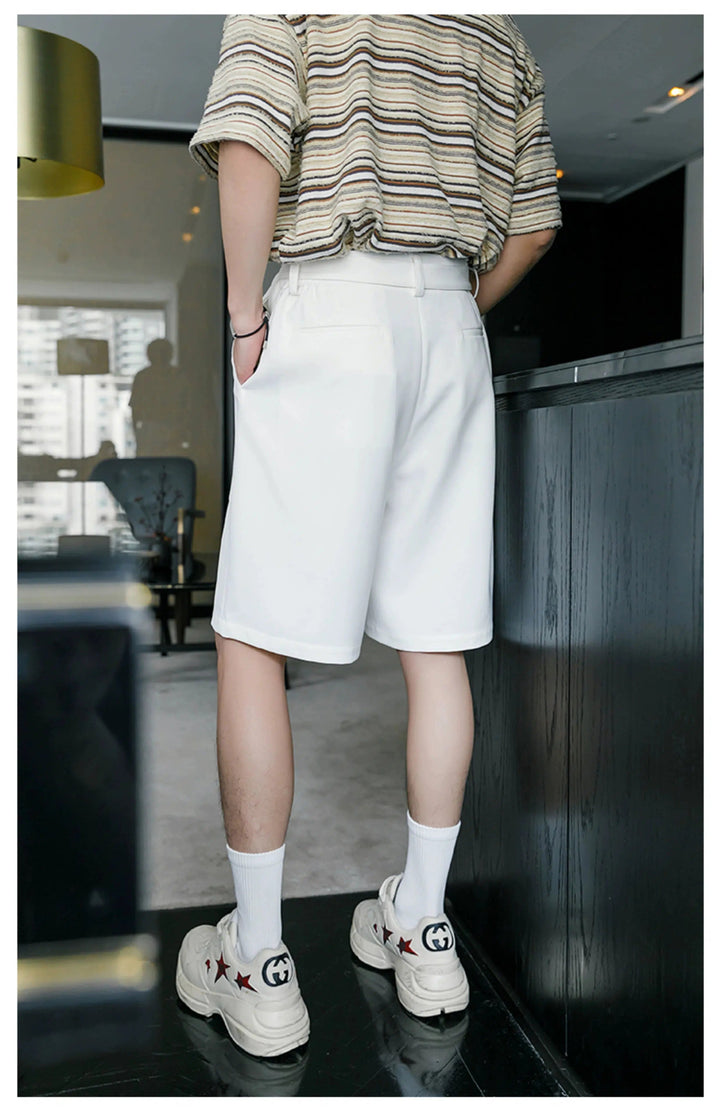 High-Waist Belted Pocket Shorts