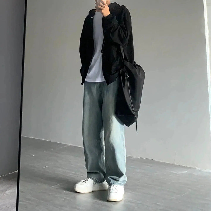 High Waist Drape Denim Jeans