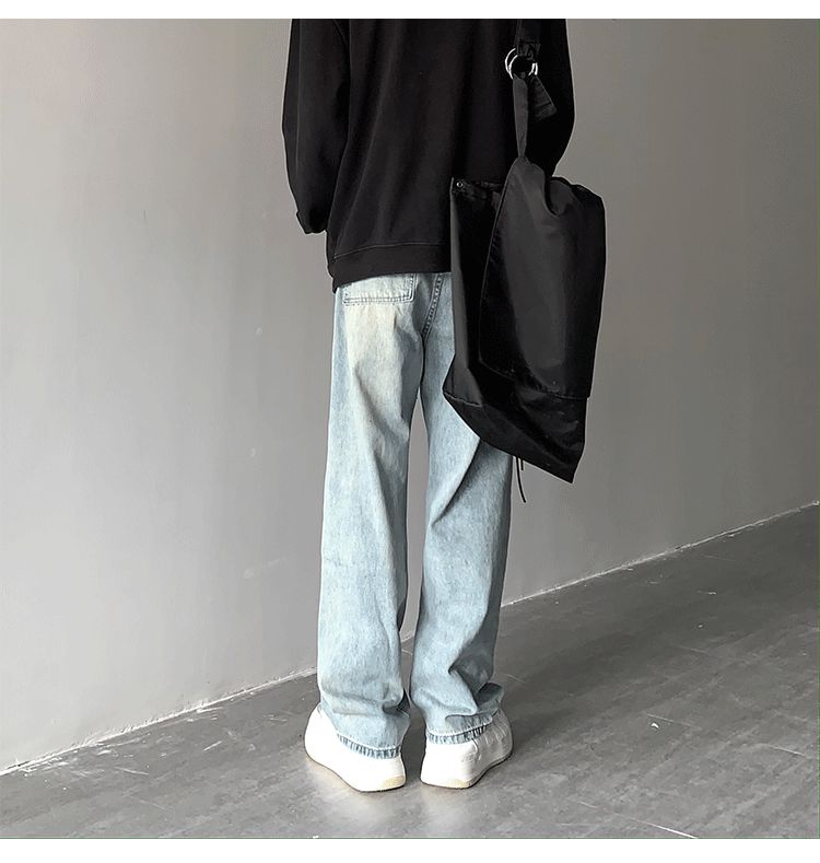 High Waist Drape Denim Jeans