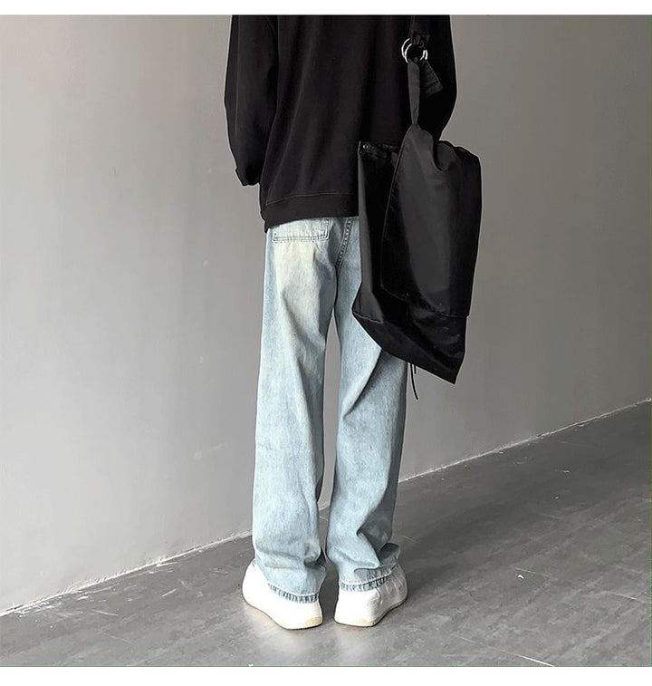 High Waist Drape Denim Jeans