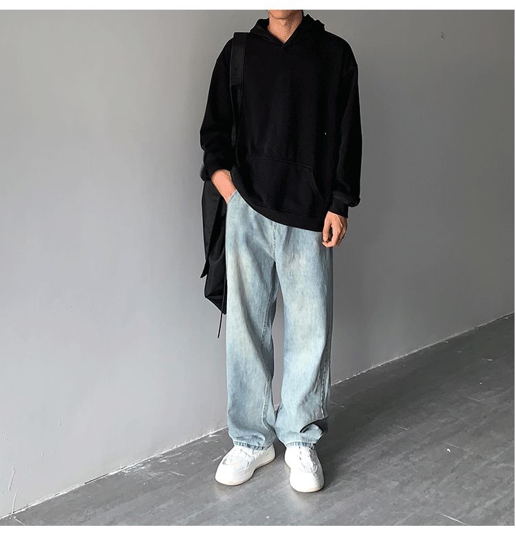 High Waist Drape Denim Jeans