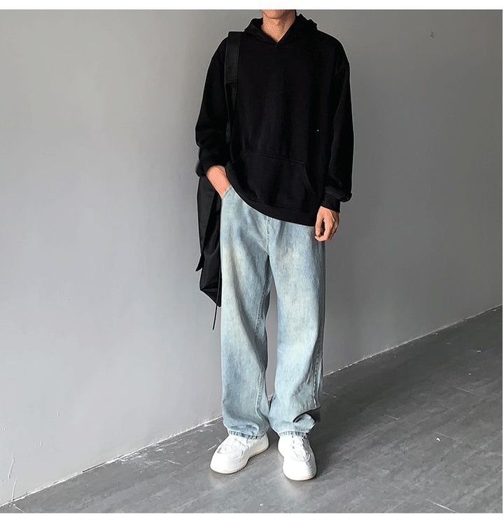 High Waist Drape Denim Jeans