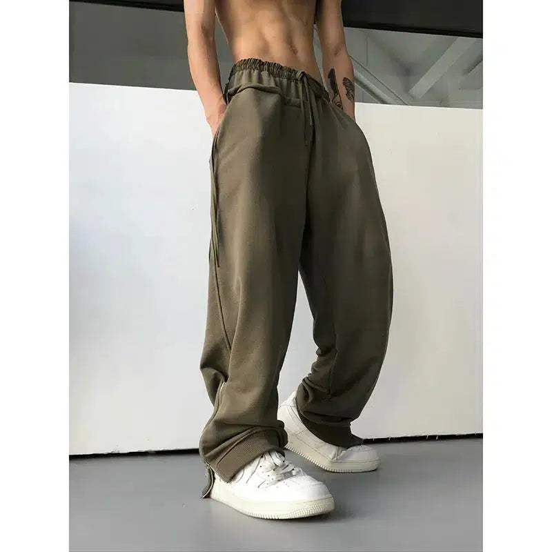 High Waist Elastic Waist Sweatpants