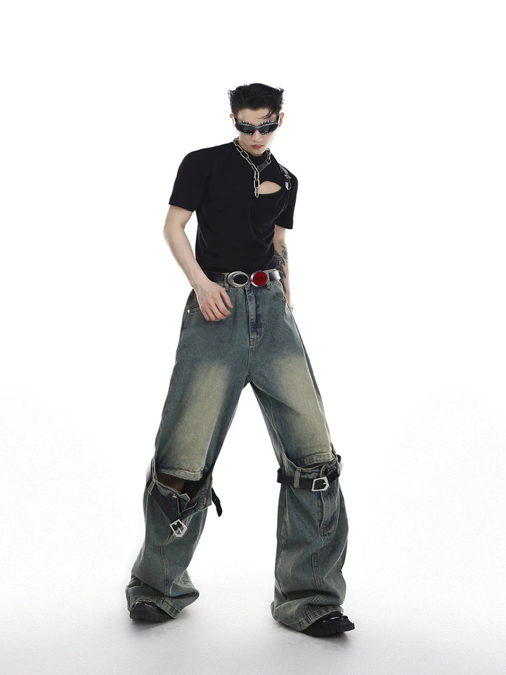 Three-dimensional Belt Stitching Pants