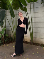 High Waist Satin Maxi Skirt