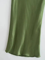 High Waist Slim Fishtail Satin Skirt