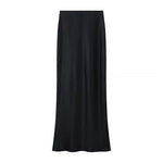 High Waist Slim Fishtail Satin Skirt