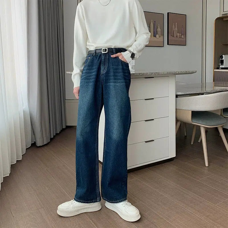 High Waist Straight Leg Jeans