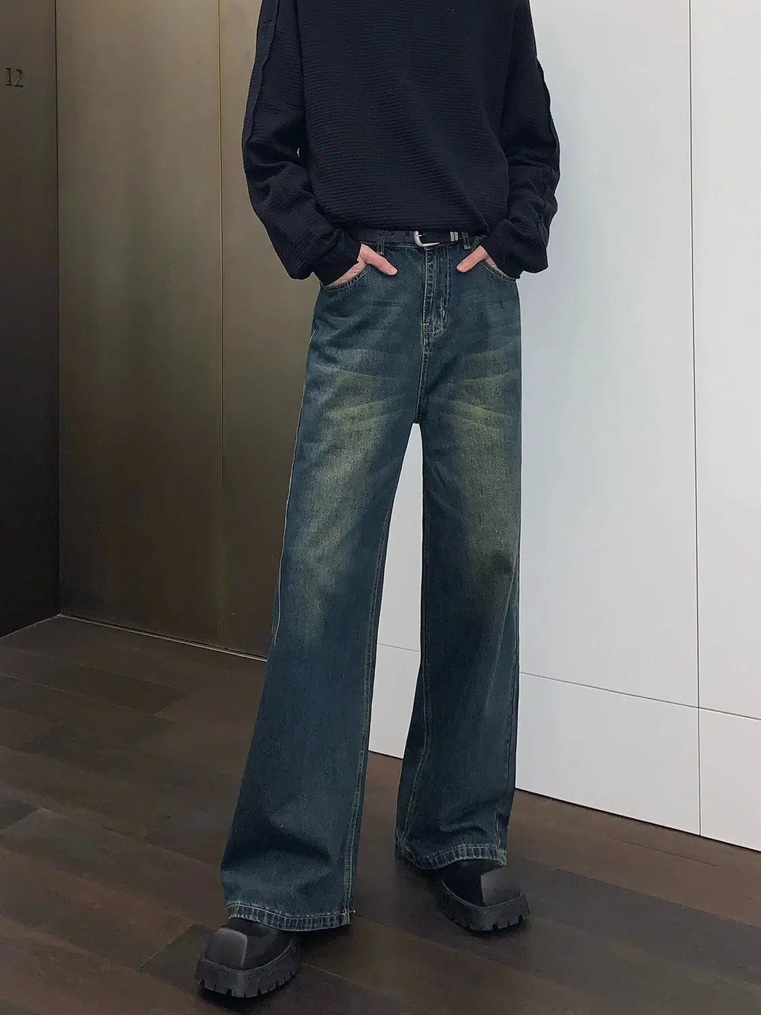 High Waist Straight Leg Jeans
