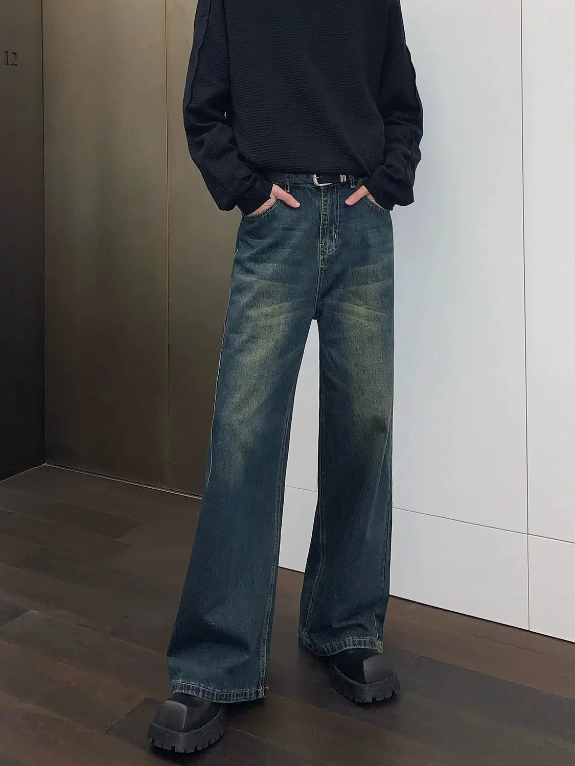 High Waist Straight Leg Jeans