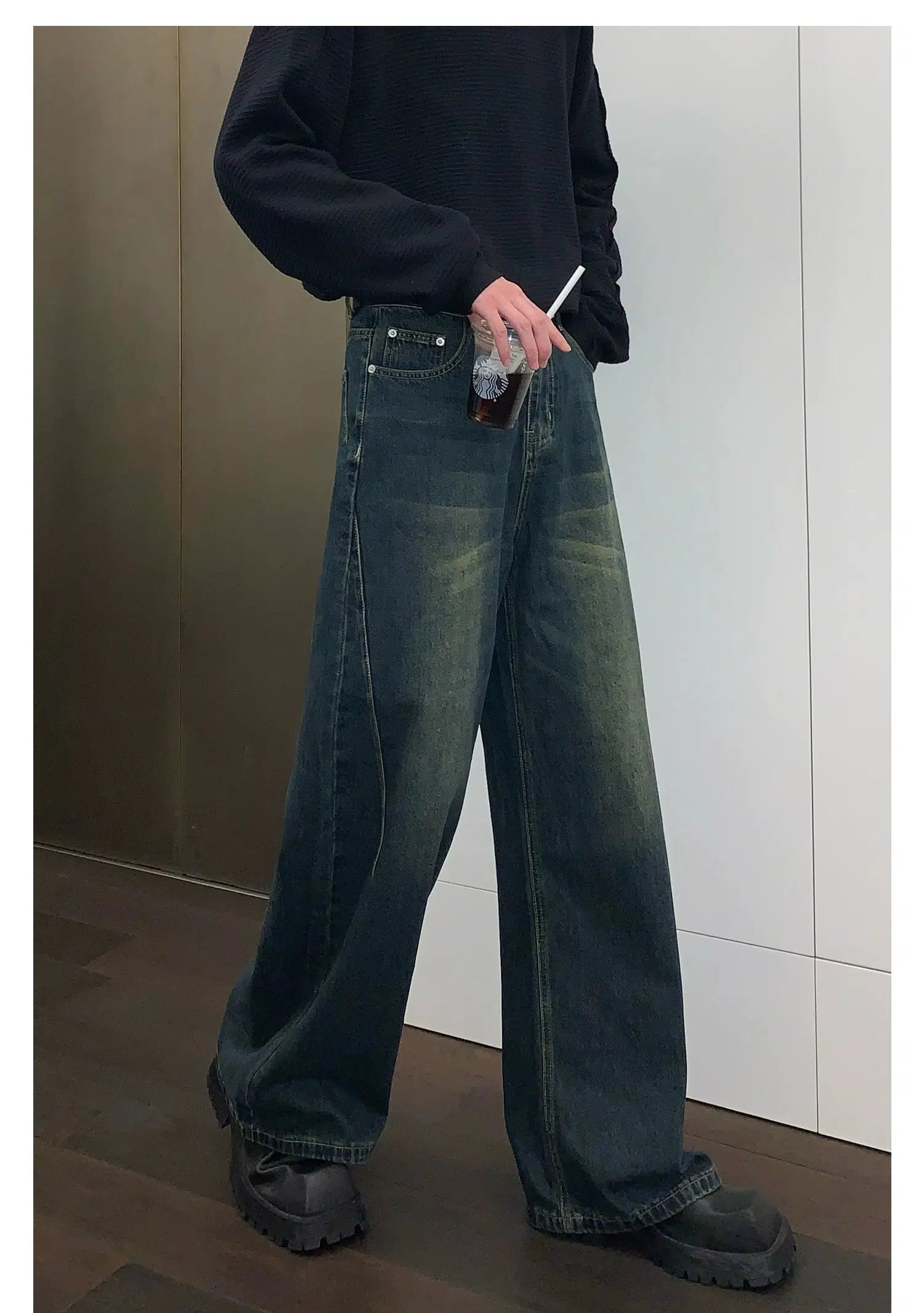 High Waist Straight Leg Jeans