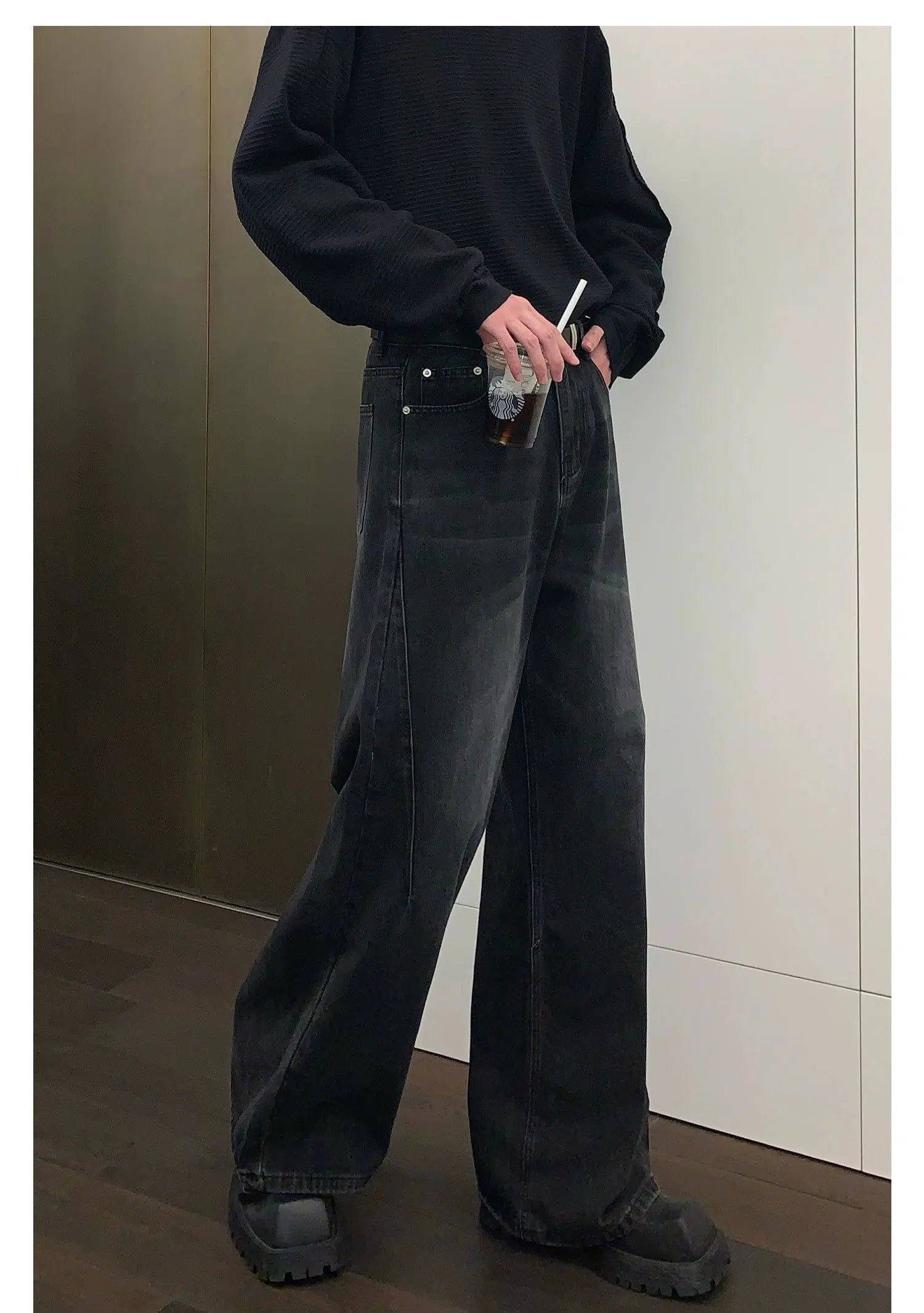 High Waist Straight Leg Jeans