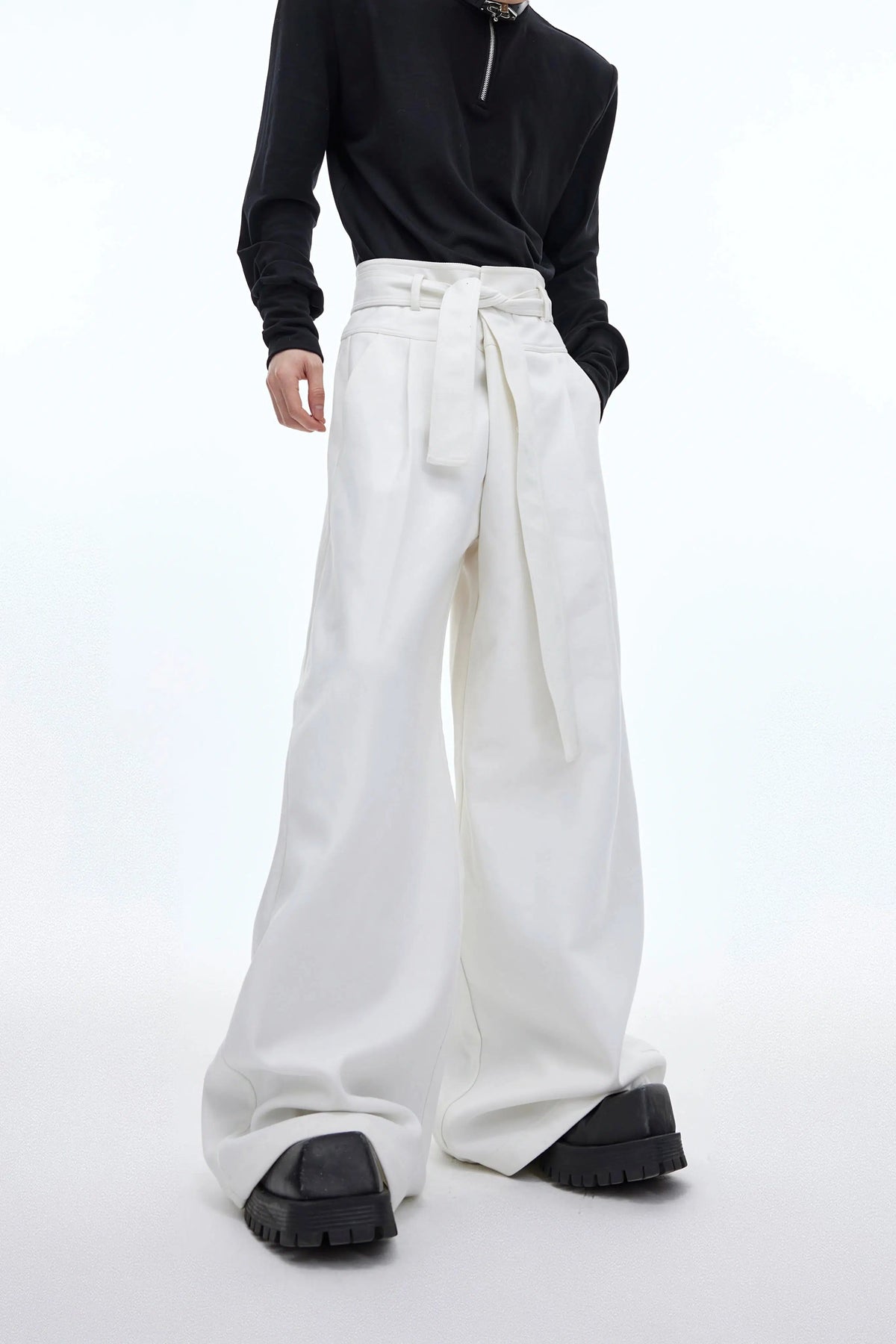 High Waist Strap Loose Pants