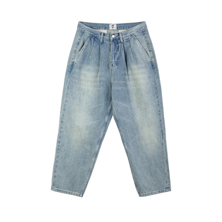 High-Waist Washed Jeans