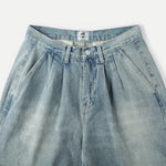 High-Waist Washed Jeans