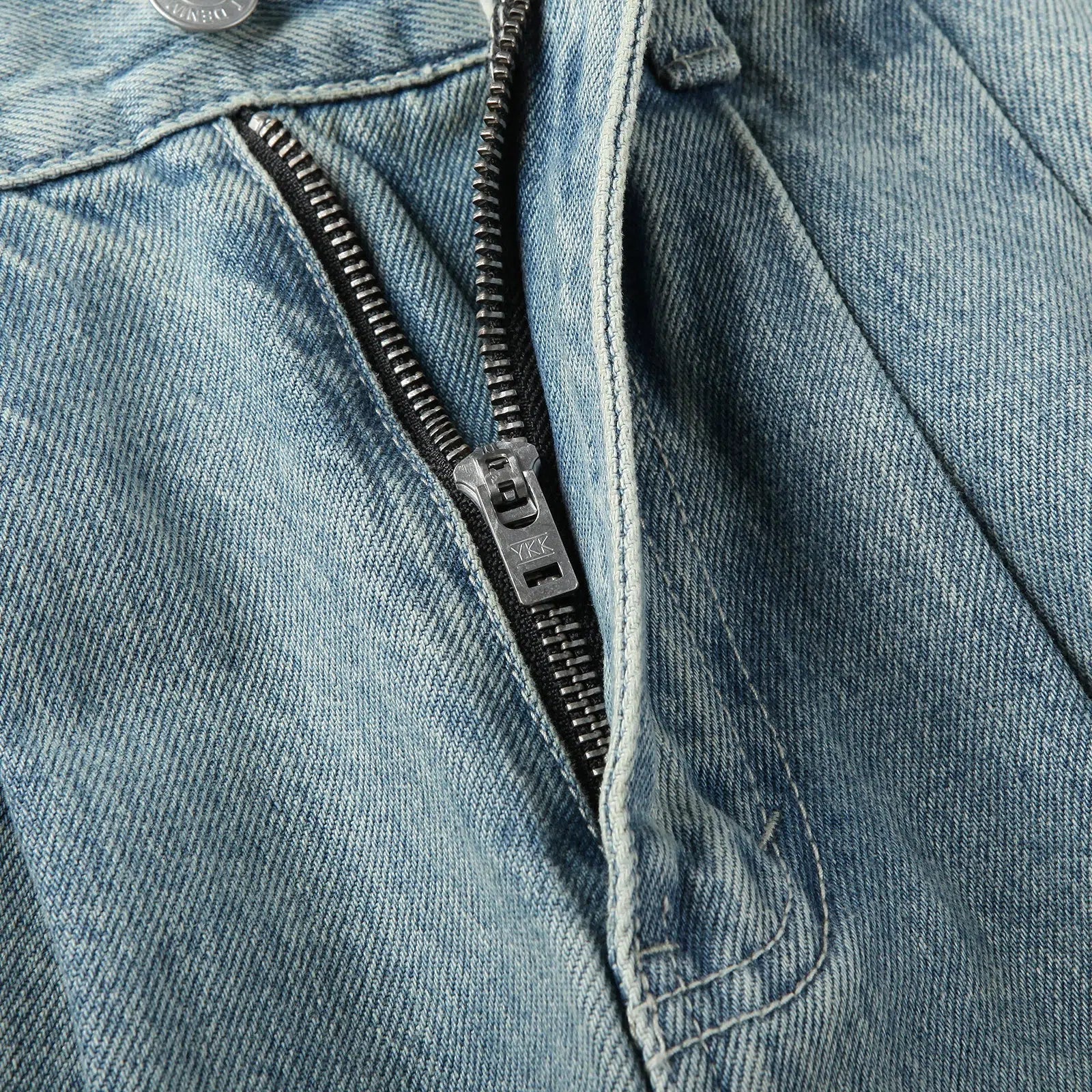 High-Waist Washed Jeans