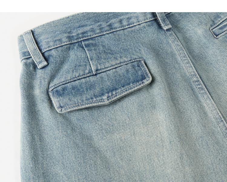 High-Waist Washed Jeans