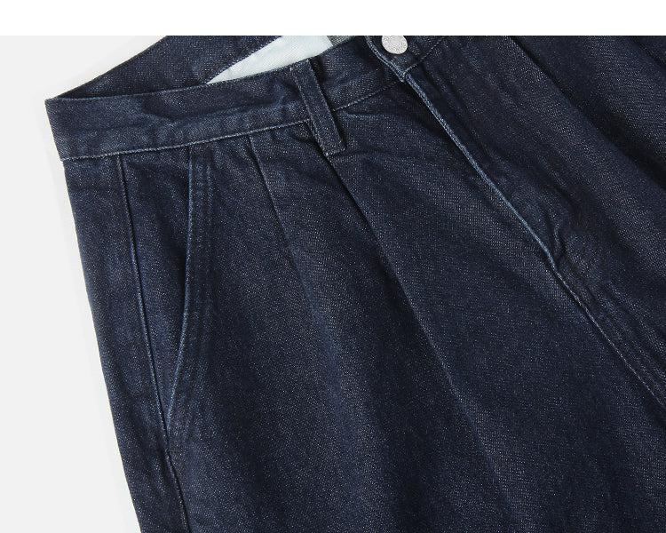 High-Waist Washed Jeans