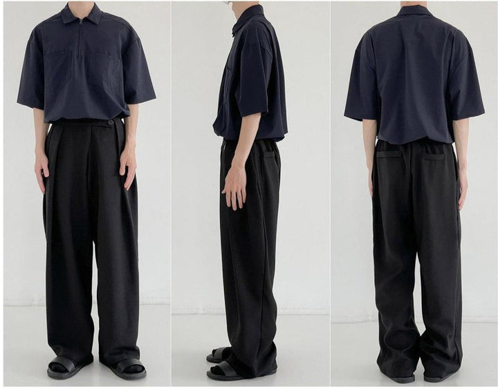 High Waist Wide-Leg Casual Pants