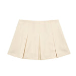 High Waist Wide Pleated Mini Skirt