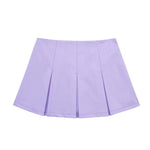 High Waist Wide Pleated Mini Skirt