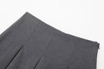 High Waist Wide Pleated Mini Skirt