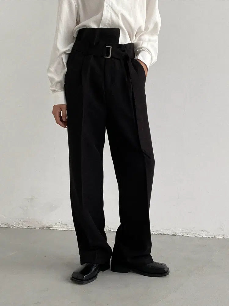 High-Waisted Belted Pants