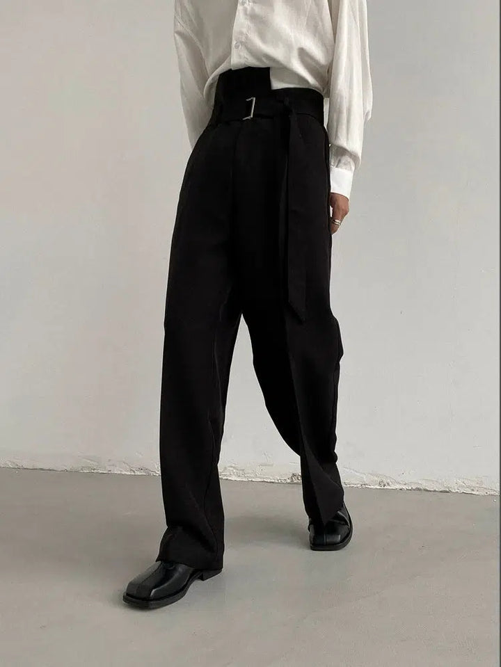 High-Waisted Belted Pants