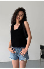 High-Waisted Casual Denim Shorts