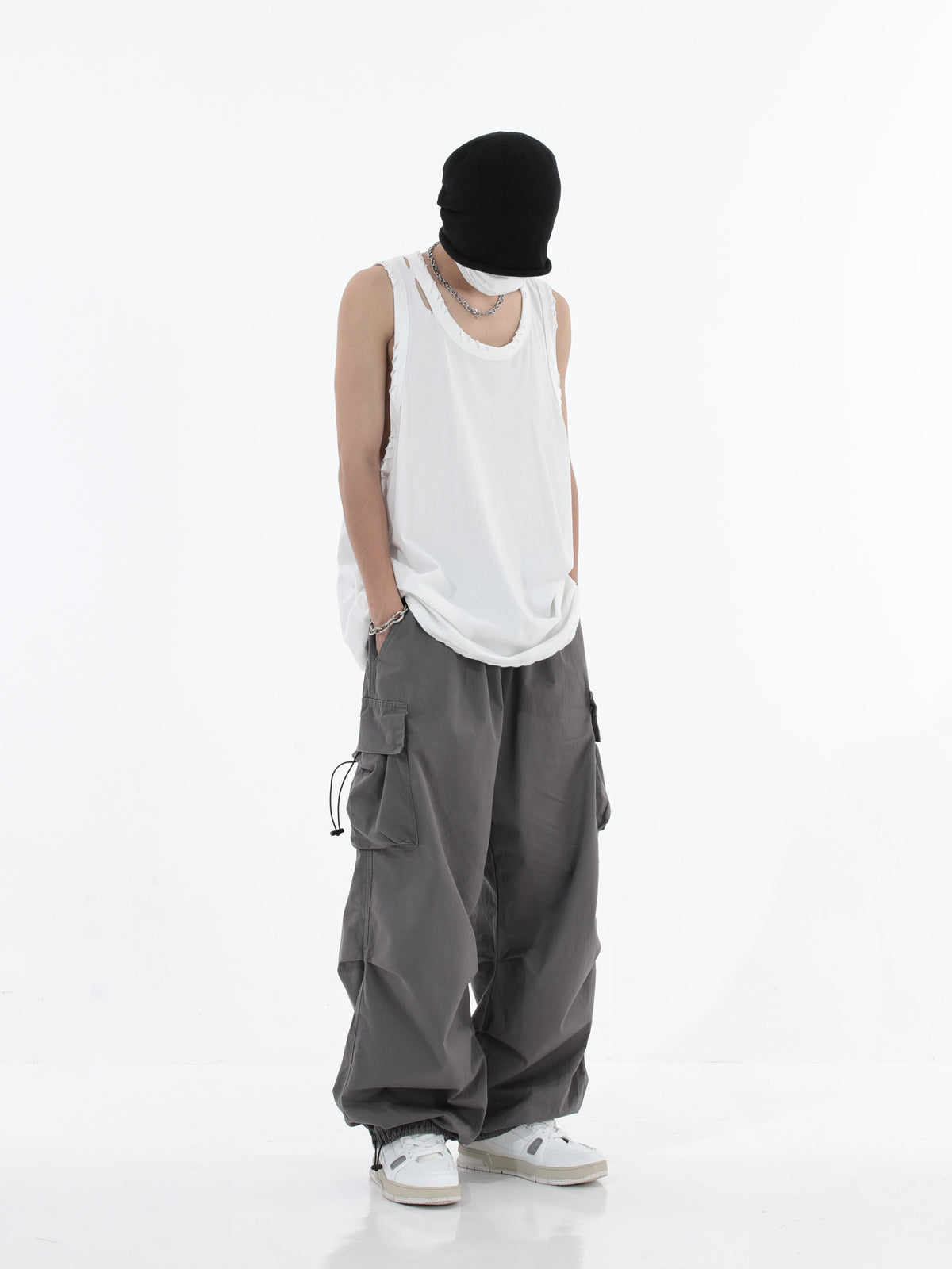 Hip-hop Drawstring Cargo Pants