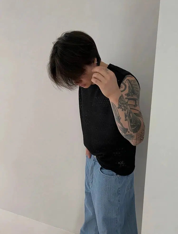 Hollow Knit Tank Top