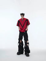 Hollow Winding Distressed Loose Pants