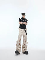 Hollow Winding Distressed Loose Pants