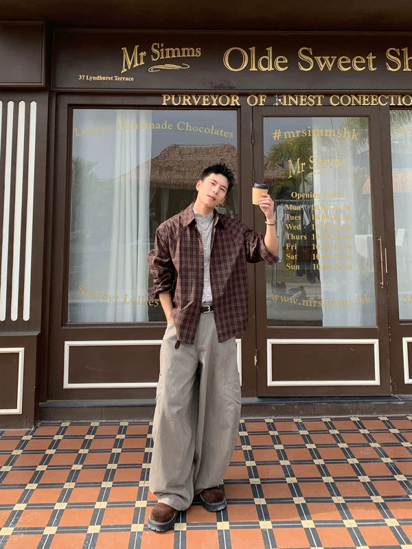 Retro Plaid Long Sleeve Casual Shirt 4