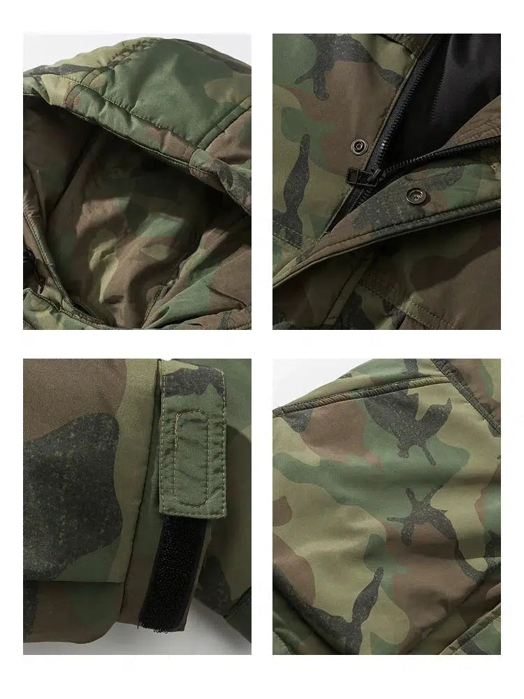 Hooded Camouflage Down Jacket