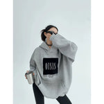 Hooded Embroidery Oversized Sweatshirt