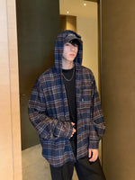 Hooded Plaid Overshirt